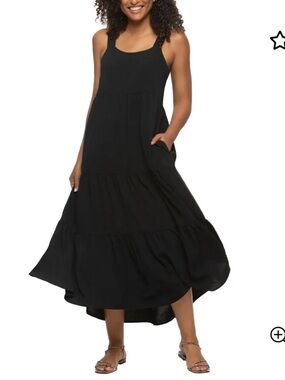 ☀️Black Bow Tiered Maxi Dress Black Small